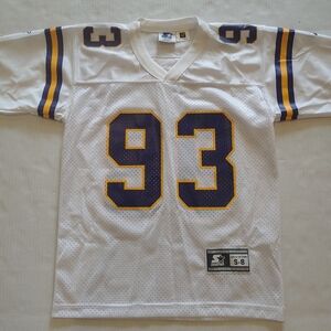 Vintage Y2K Starter Minnesota Vikings White and Purple John Randle 93 Jersey